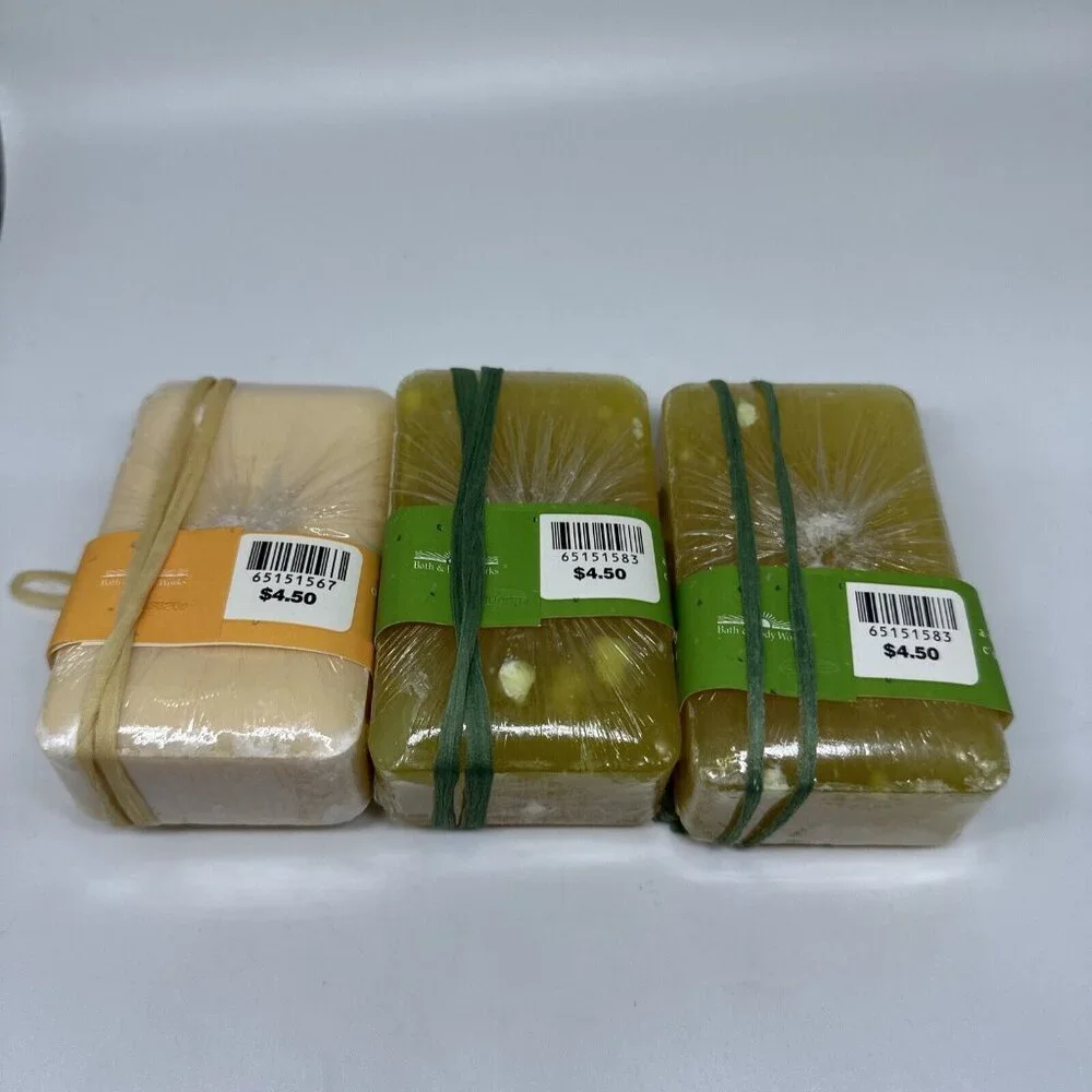 Lot Of 3 Bath & Body Works Gyclerin Bar Soap 6oz New Sealed Cucumber‎ Avacado